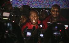 EFF leader Julius Malema after being ejected from Parliament. Picture: AFP