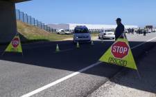 A police roadblock. Picture: @SAPoliceService/Twitter