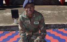 First South African National Defence Force woman paratrooper Nomonder Nomtsheke. Picture: Twitter/@theshegoal
