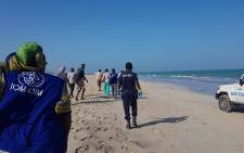 Members of IOM’s Obock team rush to the site of Red Sea tragedy to assist Djibouti authorities in the search for survivors and victims of Tuesday’s drownings.  Picture. IOM.