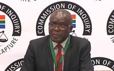 FILE: A YouTube screengrab shows Peter Thabethe, the former head of the Free State Agriculture Department, at the state capture inquiry on 4 October 2019.
