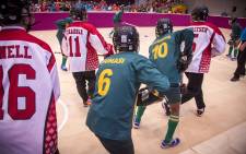 The South African Special Olympics 2017 floor hockey team takes on Team Canada-West. Picture: Thomas Holder/EWN.