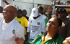 Tshwane Mayoral candidate Thoko Didiza and outgoing mayor Kgosientso Ramokgopa during a door-to-door campaign in Hammanskraal. Picture: Twitter: @TshwaneANC