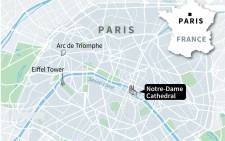 A fire broke out at the Notre-Dame Cathedral in Paris on Monday, 15 April 2019. Picture: AFP