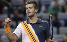 Croatia's Borna Coric celebrates his victory over Roger Federer at the Shanghai Masters on 13 October 2018. Picture: @ATPWorldTour/Twitter