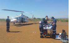 Netcare911 airlifts 10 month old baby from Bekkersdal to a Johannesburg hospital after suffering second -egree burns. Picture: @Netcare911_sa