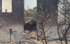 Many people were evacuated after a fire broke out along the Drakenstein Mountains overnight and destroyed structures. Picture: Natalie Malgas/EWN.
