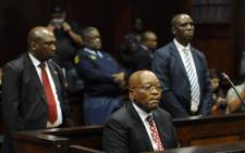 FILE: Former South African President Jacob Zuma appeared in the Durban High Court on 8 June 2018. He is charged with 16 counts that include fraud‚ corruption and racketeering.. Picture: Felix Dlangamandla /Pool