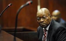 Former South African President Jacob Zuma appeared in the Durban High Court on 8 June 2018. He is charged with 16 counts that include fraud‚ corruption and racketeering. Picture: Felix Dlangamandla/Pool.