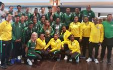 FILE: Banyana Banyana head coach Desiree Ellis, seen here with her team and other staff members on 10 January, won CAF Coach of the Year Award. Picture: @Banyana_Banyana/Twitter