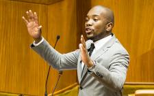 DA Parliamentary leader Mmusi Maimane challenges Deputy President Cyril Ramaphosa during a question and answer session in Parliament on 19 November 2014. Picture: Aletta Gardner/EWN