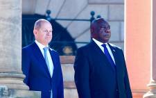 President Cyril Ramaphosa with German Chancellor Olaf Scholz at the Union Buildings on 24 May 2022. Credit: GCIS