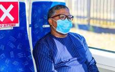 Transport Minister Fikile Mbalula inspects the Gautrain for compliance with Level 4 coronavirus lockdown regulations on 4 Mat 2020. Picture: @MbalulaFikile/Twitter