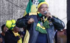 FILE: Former President Jacob Zuma dances at the ANC's party rally at the Dan Qeqe stadium in Port Elizabeth on 23 July 2016 ahead of the municipal elections. Picture: AFP.