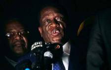 Emmerson Mnangagwa speaks at Zimbabwe's ruling Zanu-PF party headquarters in Harare on 22 November 2017. Picture: AFP.