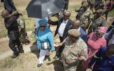 Minister of Defence and Military VeteransNosiviwe Mapisa-Nqakula visits the Vaal River System rehabilitation project currently underway on 24 November 2018. Picture: Sethembiso Zulu/EWN.