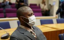 Sierra Leonean national Gibril Massaquoi at the first day of his trial at the Pirkanmaa District Court in Tampere, Finland, on 3 February 2021. Picture: Kalle Parkkinen / AFP