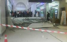 Elfi Loambo’s leg was crushed after a part of the shopping centre's ceiling collapsed last week. Picture: Kgothatso Mogale/EWN.