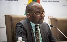 Justice Minister Michael Masutha addresses the media at the GCIS head office in Pretoria on 21 October 2016 to confirm South Africa's decision to withdraw from the International Crimanal Court. Picture: Reinart Toerien/EWN