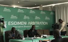 FILE: Retired deputy Chief Justice Dikgang Moseneke presiding over the arbitration process into the Esidimeni tragedy. Picture: Masego Rahlaga/EWN