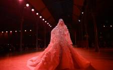 A model presents a creation by Elie Saab during the Spring-Summer 2022 Haute Couture collection fashion show on 26 January 2022. Picture: AFP