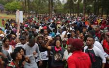 FILE: University students chanting for free, decolonised and quality education outside the Union Buildings on 20 October 2016. Picture: Christa Eybers/EWN