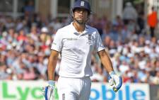 England's Alistair Cook leaves the pitch after being dismissed on the first day of the fourth Ashes cricket Test match between England and Australia at Trent Bridge in Nottingham, England on August 6, 2015. Picture: AFP.