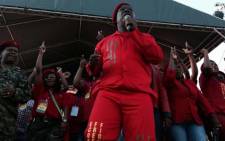 Julius Malema danced in front of the crowd at Sunday's EFF rally in Atteridgeville. Picture: Sebabatso Mosamo/EWN.