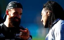 All Black cenres Ma'a Nonu and Ryan Crotty exchange prespectives at practice. Picture: Facebook.
