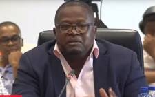 A screengrab of former Sassa CEO Thokozani Magwaza testifying at the Sassa inquiry on 26 January 2018.