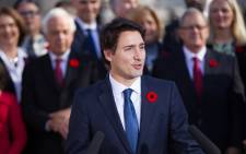Canadian Prime Minister Justin Trudeau speaks at a press conference at Rideau Hall after being sworn in as Canada’s 23rd Prime Minister in Ottawa, Ontario, 4 November, 2015. Picture: AFP. 