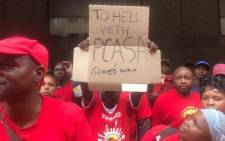 Numsa members striking over low wages in the plastic sector. Picture: @Numsa_Media/Twitter