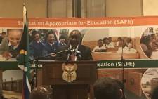 President Cyril Ramaphosa has launched the Sanitation Appropriate for Education (SAFE) initiative in Pretoria on 14 August 2018. Picture: Thando Kubheka/EWN