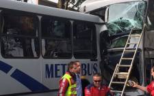 One person was confirmed dead after two Metro buses collided in Parkview on Jan Smuts road on 24 April 2015. Picture: EWN