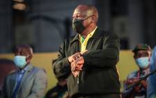 ANC president Cyril Ramaphosa at the launch of the party elections manifesto at Church Square in Pretoria on 27 September 2021. Picture: Abigail Javier/Eyewitness News
