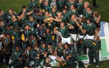 The Springboks celebrate their 2007 Rugby World Cup final win. Picture: Supplied