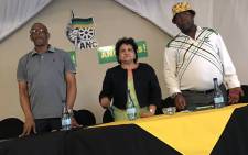 Premier of the Free State Ace Magashule (L) and ANC Deputy Secretary General Jessie Duarte (C) at the ANC provincial general council on 28 November 2017. Picture: Twitter/@MYANC