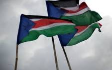 South Sudanese flags flutter in Juba. Picture: AFP
