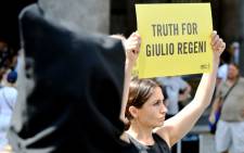 FILE: Amnesty International activists perform a flash mob on July 13, 2016, in Rome's Pantheon square to remember late Italian student Giulio Regeni and other victims following their last report. Picture: AFP