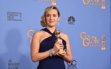 Kate Winslet poses in the press room with the award for Best Supporting Actress, Motion Picture for her role in "Steve Jobs," 10 January, 2016 at the 73nd annual Golden Globe Awards at the Beverly Hilton Hotel in Beverly Hills, California. Picture: AFP