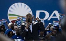 DA Leader Mmusi Maimane addresses supporters at the party’s final rally held at Dobsonville stadium. Picture: Kayleen Morgan/EWN
 