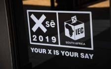 An IEC elections 2019 campaign logo seen at the commission’s head offices in Centurion, Tshwane. Picture: Abigail Javier/EWN