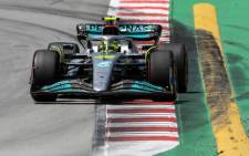 Mercedes' British driver Lewis Hamilton drives during the third free practice session at the Circuit de Catalunya on 21 May 2022 in Montmelo on the outskirts of Barcelona ahead of the Spanish Formula One Grand Prix. Picture: LLUIS GENE / AFP