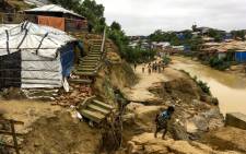 Monsoon-triggered landslides in Rohingya refugee camps in Bangladesh have killed one person and left more than 4,500 homeless, said officials said on July 7. Picture: AFP.