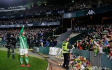 Real Betis fans celebrate a goal during the side's 4-0 win over Real Sociedad on 13 December 2021. The side also collected over 19,000 toys for underprivileged kids for Christmas. Picture: @RealBetis_en/Twitter