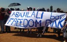 About 400 residents marched to the Eldorado Park Civic Centre to protest against corruption in the housing development in the township on 11 February 2015. Picture: Vumani Mkhize/EWN.