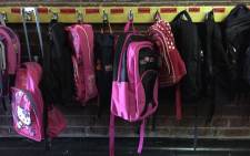 Backpacks outside a classroom. Picture: EWN