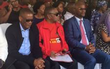 ANC secretary-general Ace Magashule (L) at the commemoration of the 26th year since SACP leader Chris Hani was assassinated. Picture: Robinson Nqola/EWN
