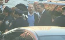 Harvey Weinstein surrenders to police. Picture: Youtube screengrab. 
