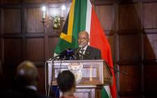 President Jacob Zuma addresses the audience ahead of the swearing in ceremony of his new cabinet on 31 March 2017 in Pretoria. Picture: Reinart Toerien/EWN